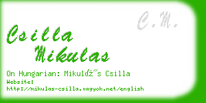 csilla mikulas business card